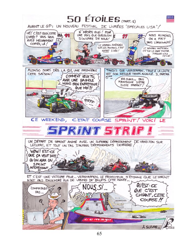 GP comique 2023 - planche du Sprint du GP des USA