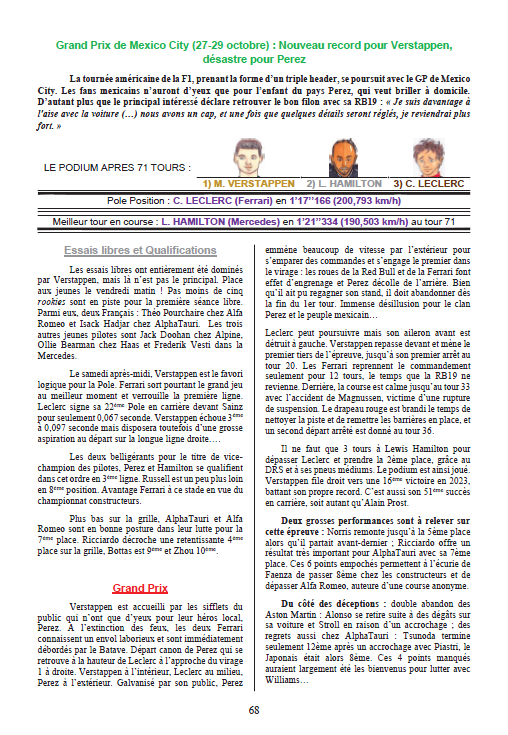 GP comique 2023 - Résumé du GP de Mexico